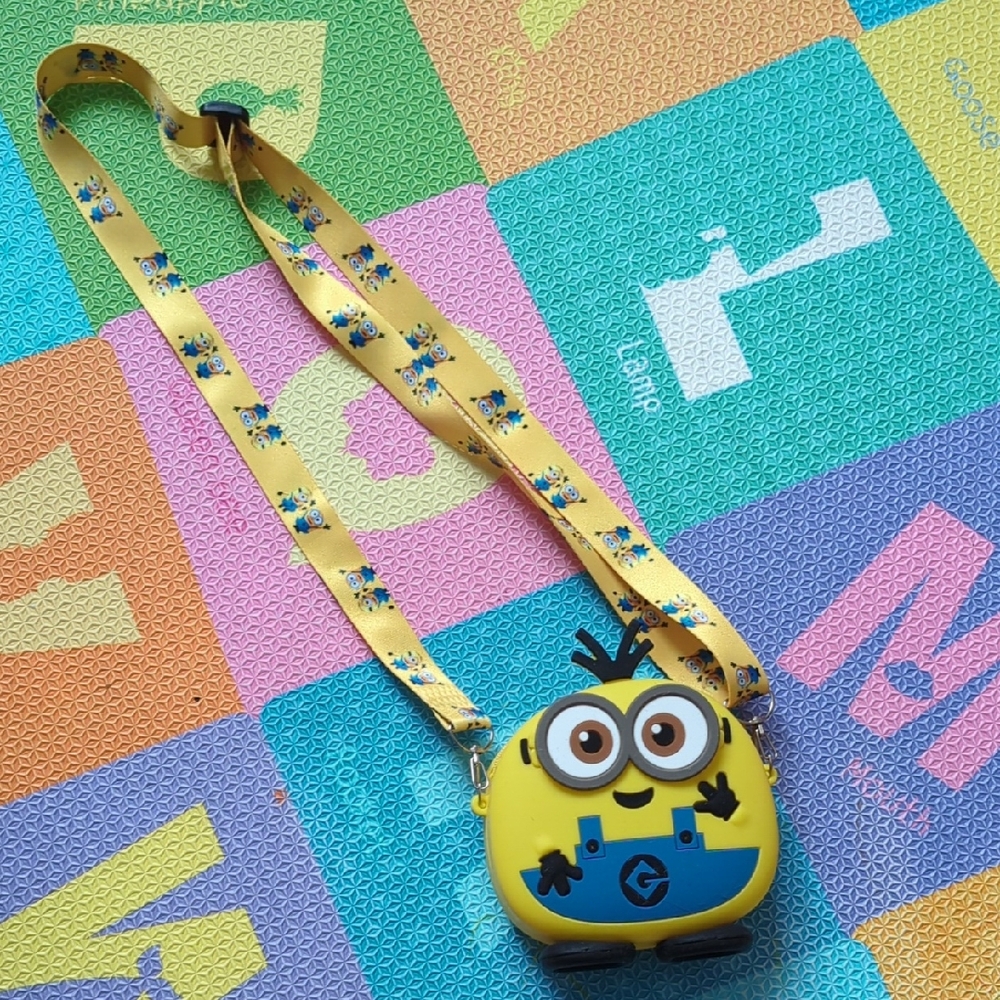 Yellow Minion Kids Crossbody Bag With Adjustable Strap